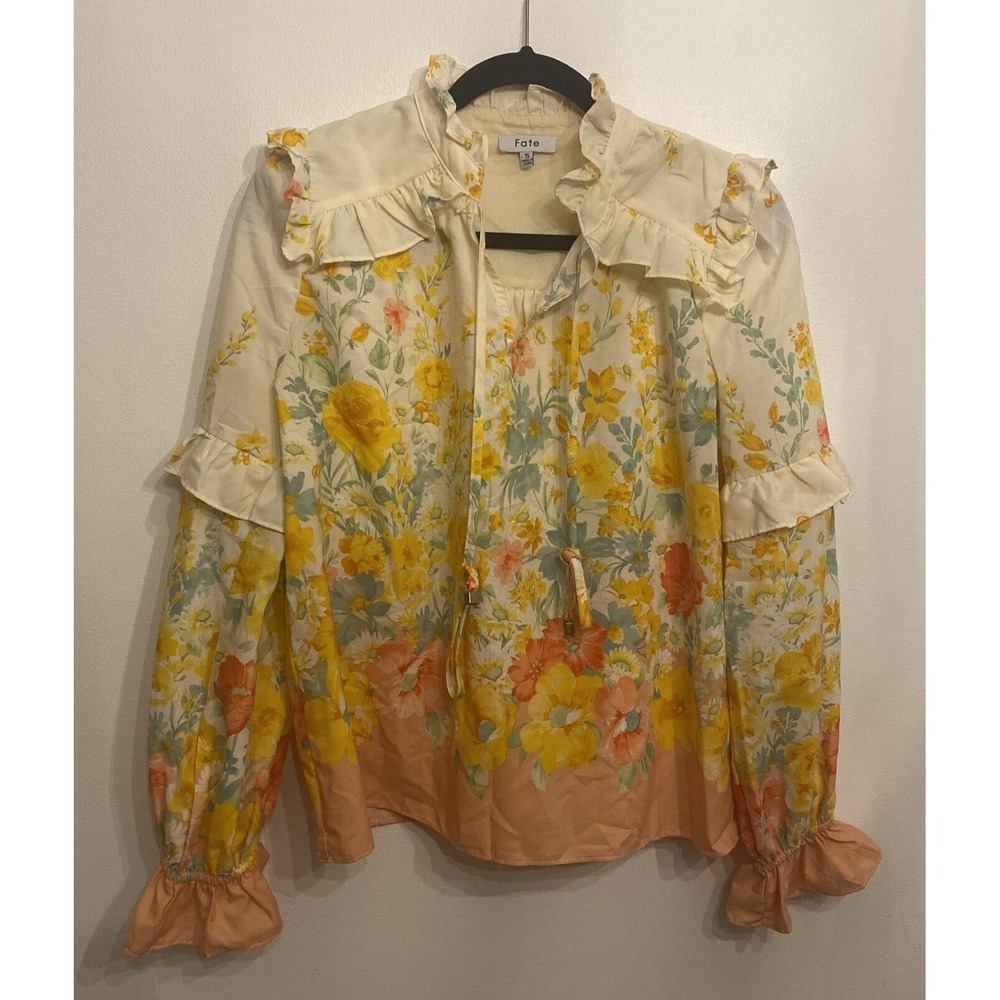 Fate Floral Blouse‎ Ruffle Boho Size Small Cottagecore Fairy